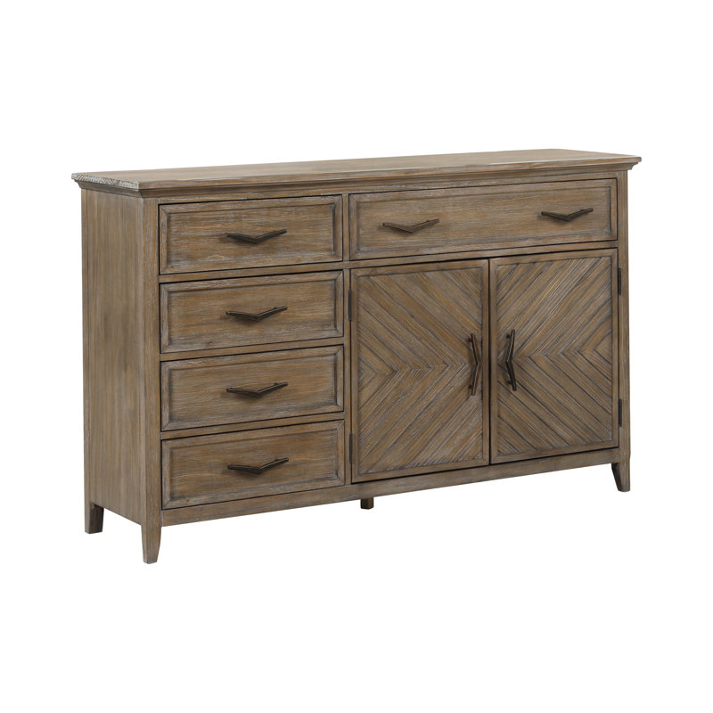 Fryar Pine Solid Wood 64 " W 5 - Drawer Dresser