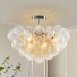 Catalyna Bubble Ball Semi Flush Mounting Ceiling Light Fixtures, Dia 24"