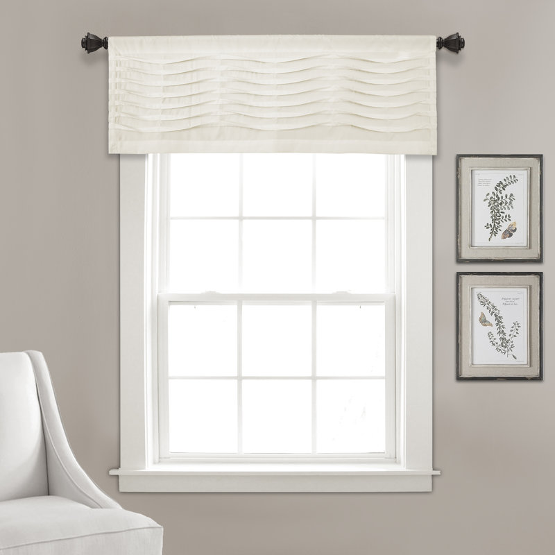 Lush Decor Wave Texture Single Window Valance, Cream