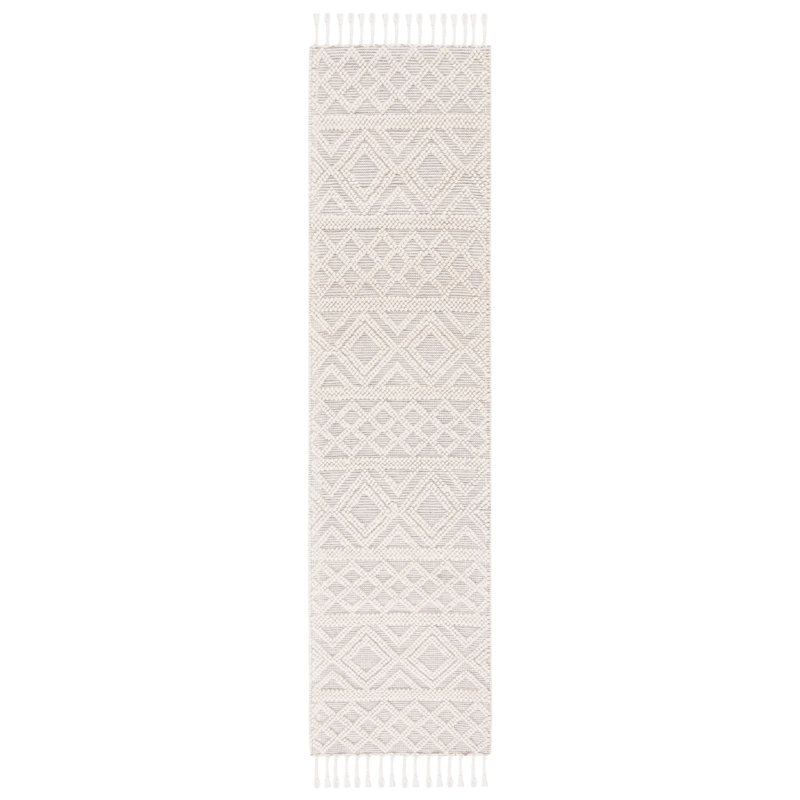 Natura Flat Weave Wool Geometric Rug, Runner 2'3" x 8'