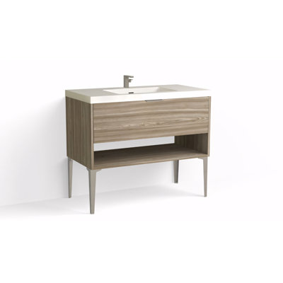 Modo 42" W Freestanding Single Bathroom Vanity with Dean Leg