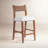Natalina Rustic Bar Stool,Solid Wood Frame
