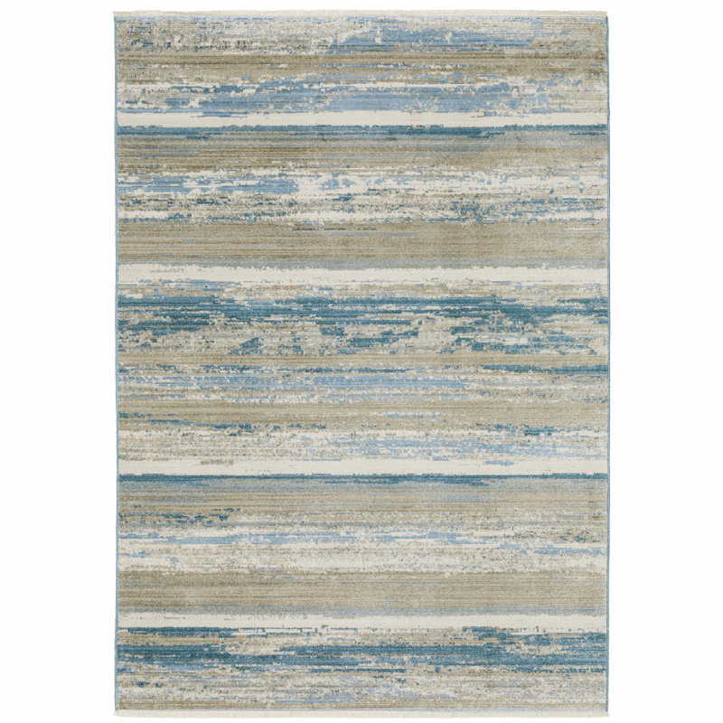 Striped Indoor Rug, Rectangle 9'10" x 12'10"