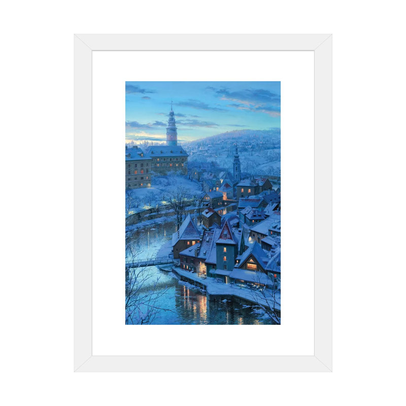 «Twilight In Krumlov» - reproduction de photo, H 24 po x l 16 po x P 1 po, Papier blanc