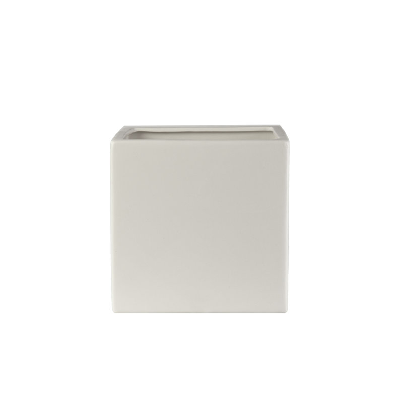 Boîte à fleurs en céramique, Blanc, H 6 po x l 6 po x P 6 po