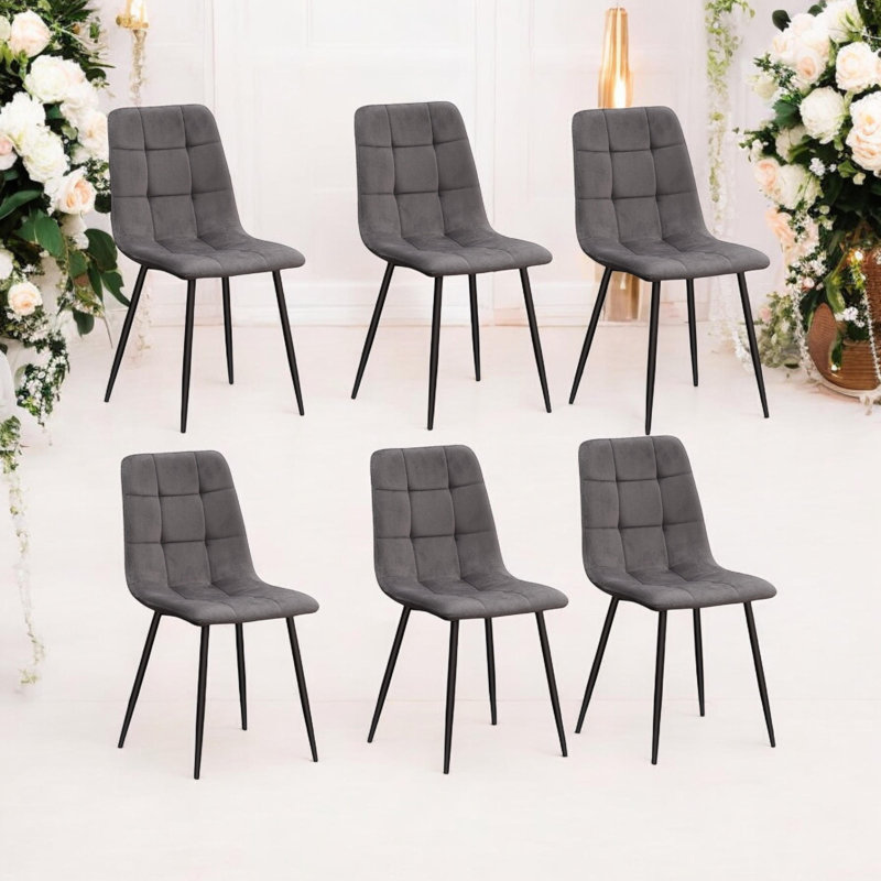 Eyre Upholstered Chair with Ergonomic Seat, Minimalist Scandinavian Design, Hand-Finished, Versatile for Any Room, 1, Grey
