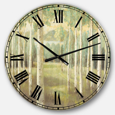 Aspens Neutral Forest - Farmhouse Wall Clock