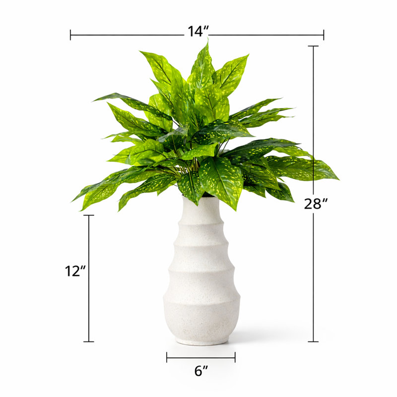 Vase en céramique blanc 28 po, Blanc
