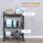 HOMCOM 3 Tier Rolling Kitchen Cart with Storage, Kitchen Island Cart on Wheels with 2 Sliding Fruit Basket, Microwave Cart with Side Hooks for Dining Room-740737936
