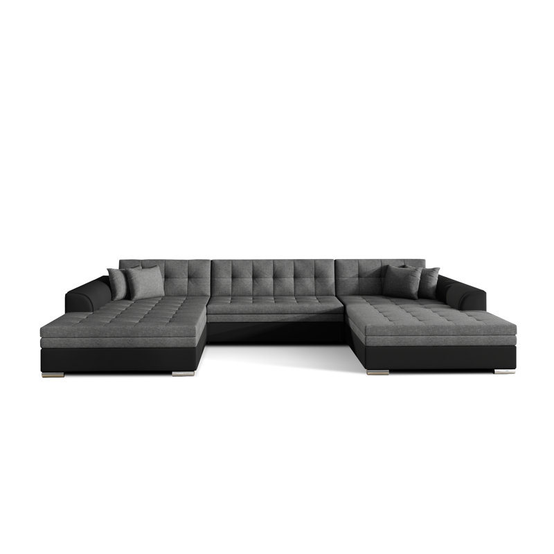 Adryauna 4 Seater Sofa Bed, Grey/Black