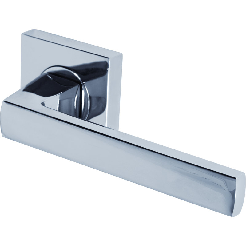 Heritage Brass Sorrento Door Handle Lever Latch on Round Rose Axis Design, Polished Chrome
