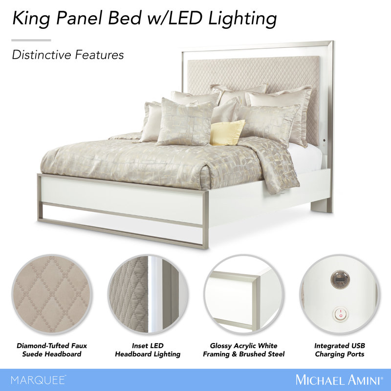 Marquee Panel Bed - Cloud White, King