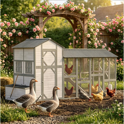 Poulailler en bois durable, poulailler d'extérieur polyvalent et abri pour animaux polyvalent pour la volaille de basse-cour