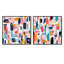 Paint Stripes Playfull Harmony - Ensemble de 2 collages carrés abstraits-101862433-101862429