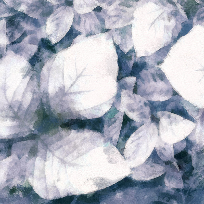Blue Shaded Leaves II by Alonzo Saunders - Wrapped Canvas Painting, 76cm H x 76cm W x 3.8cm D