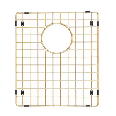 Starstar Sinks Protector Matte Gold 304 Stainless Steel Kitchen Sink Bottom Grid, Rack (11.75 X 14)