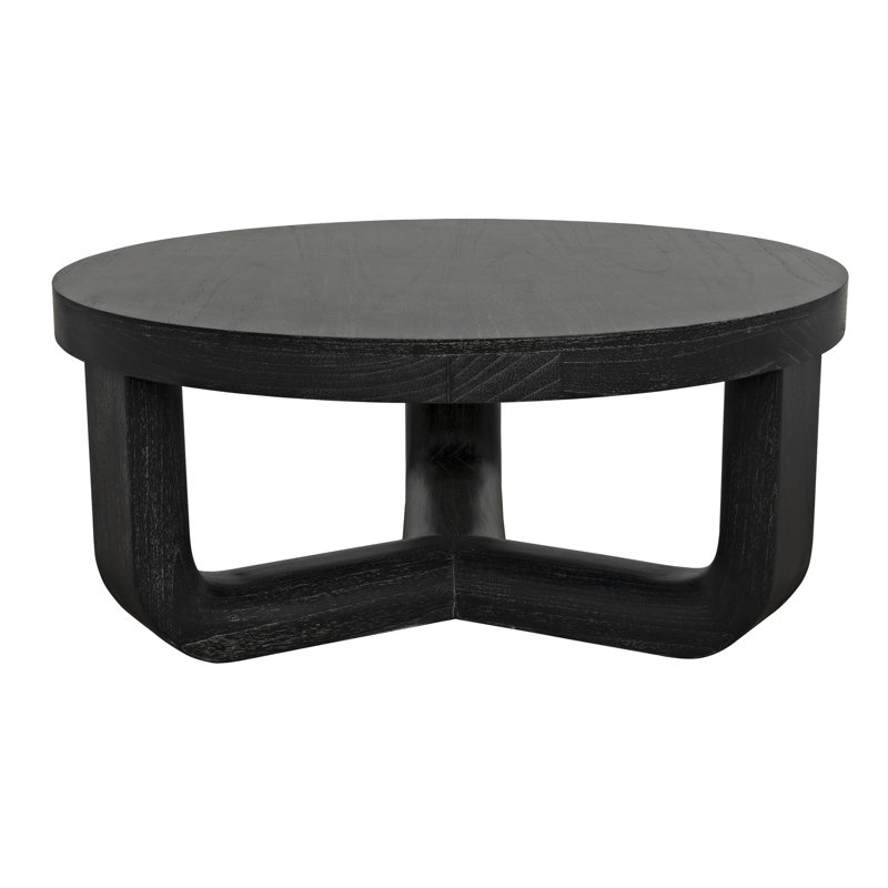 Joel Solid Wood Coffee Table, Cinder Black