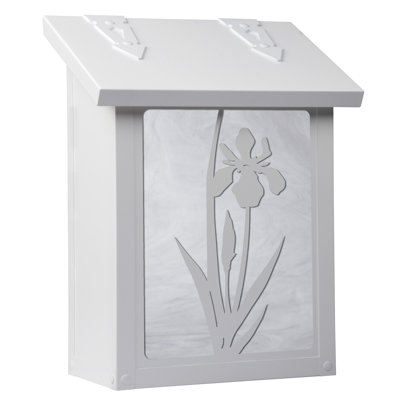 Boîte aux lettres murale traditionnelle avec fleur d'iris-AF-6021-WW