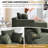 67" Chaise Lounge Chair 9.9'' Wide Armrest Indoor Corduroy Oversized Sleeper Sofa For Living Room Deep Seat Lounge And Three Soft Pillows Convertible Boneless Sofa Bed, Green, No Assembly Required