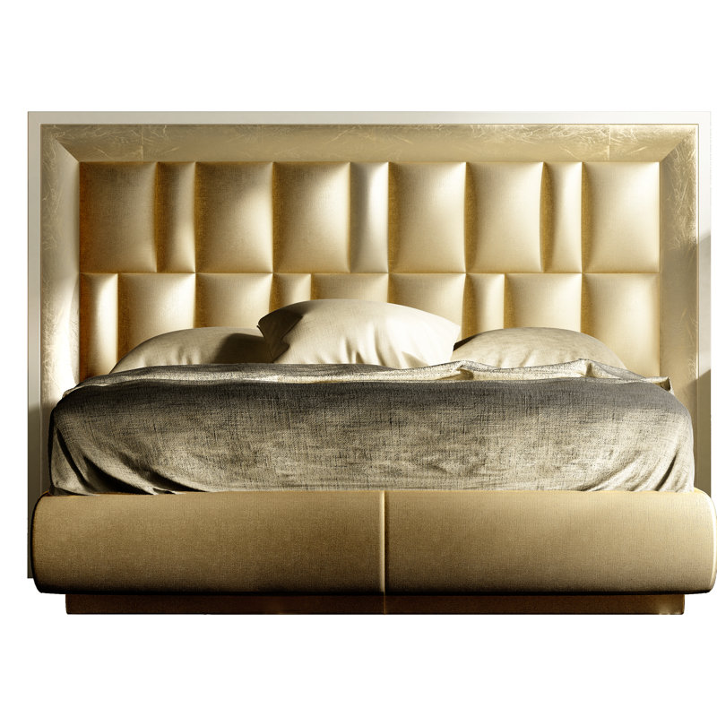 Annalya Vegan Leather Panel Bed, King, Matte