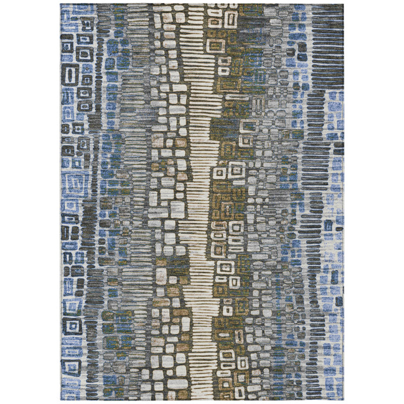 Machine Washable Indoor/Outdoor Jenning ACN2268 Geometric Rug, Rectangle 2'6" x 3'10"
