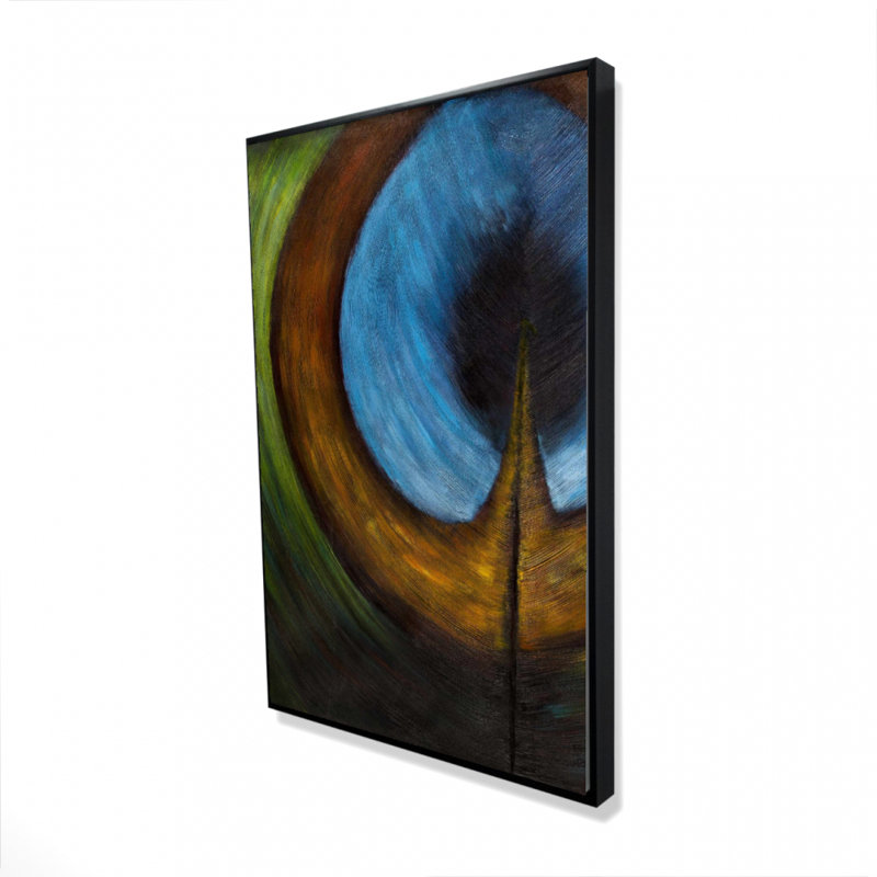 " Peacock Feather Center ", 36" H x 24" W