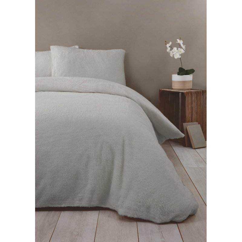 Kirol Bedding with Pillowcases, King Duvet Cover + 2 Standard Pillowcases, Silver