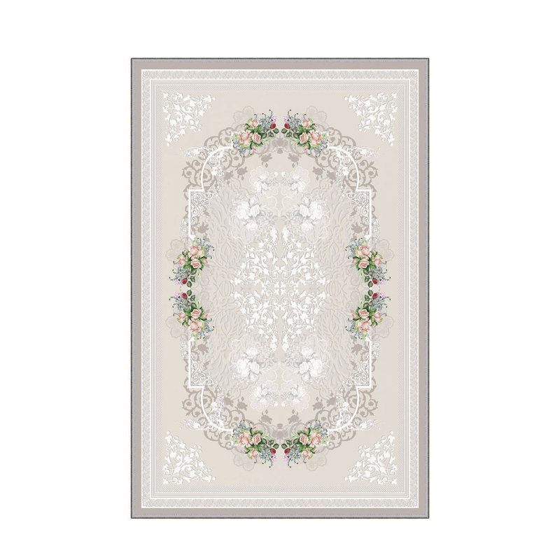 Tapis tissé élégant, 31,5 po x 47,2 po | 100% polyester, hauteur des poils: 0,04 po, hauteur totale: 0,31 po | Antibactérien, feutre en PVC antidérapant | Lavable à la machine, parfait pour le salon et la chambre à coucher