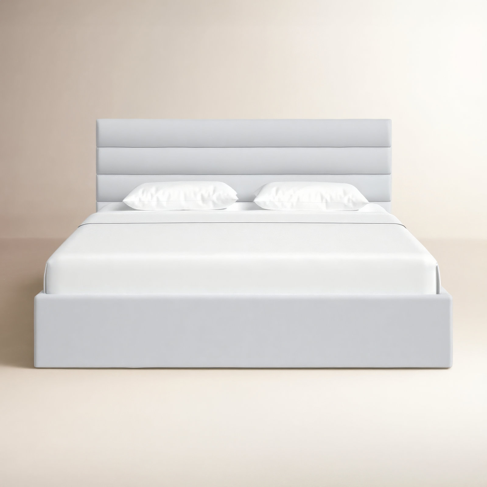 Ruma Linen Upholstered Bed, King, White