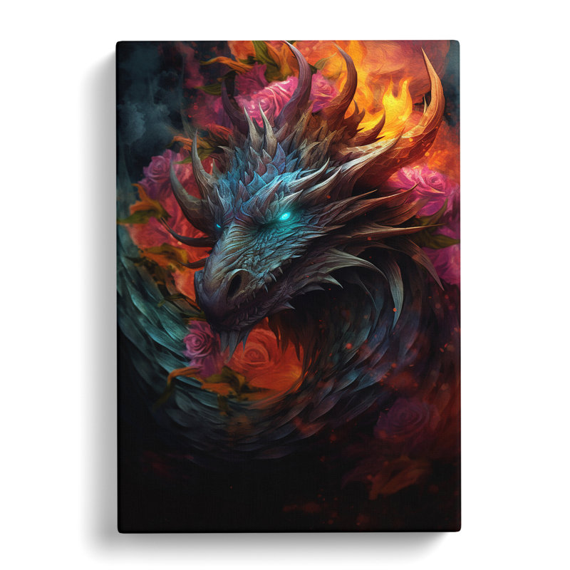 Dragon Digital Art - Print, 76cm H x 50cm W x 3cm D