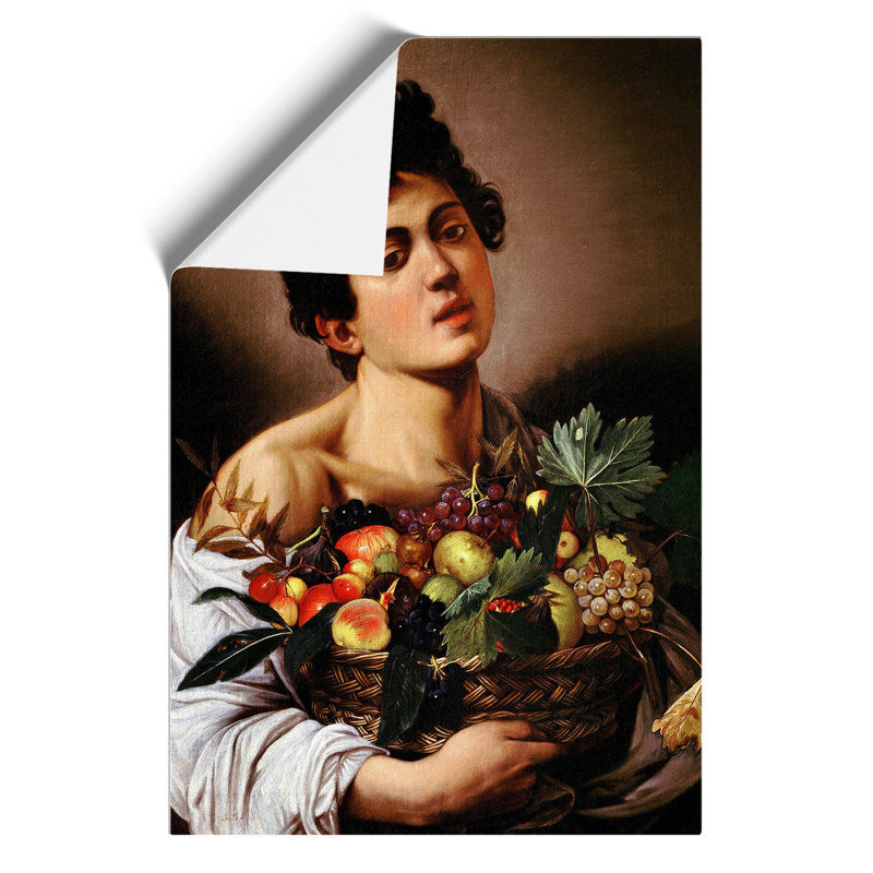 Boy With A Basket Of Fruit by Caravaggio - No Frame Painting, 59cm H x 42cm W x 0.1cm D