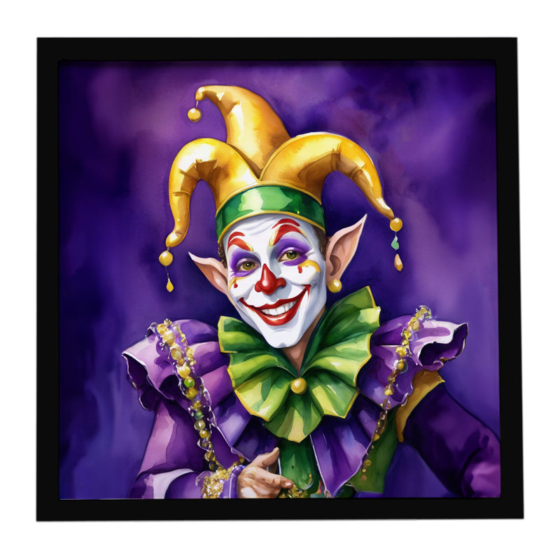 «Jester Mardi Gras», reproduction d'art encadrée