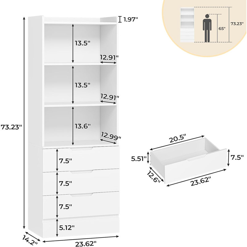 Sommerard 73.23'' Kitchen Pantry, White