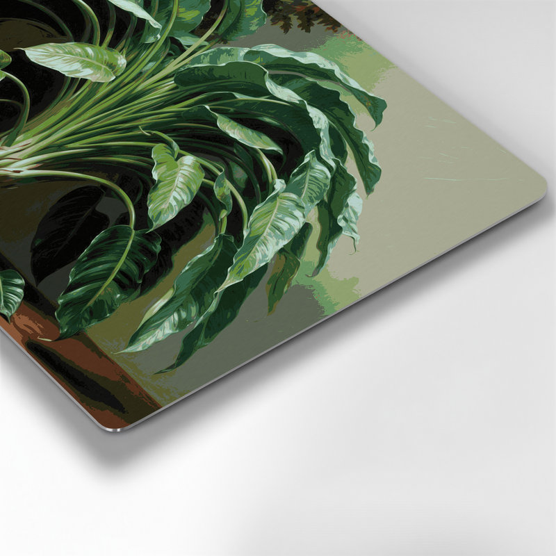 Art mural botanique vert botanique ZZ Plant, H 288 po x l 432 po x P 0,05 po