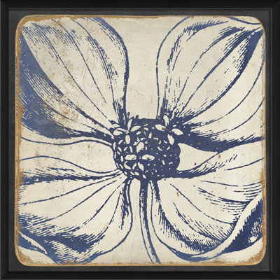 « rétro fleur », impression verticale encadrée