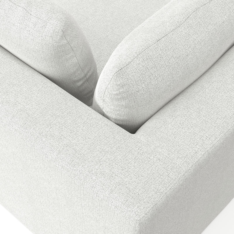 Jasmine Right-Arm Sofa Module in Light Gray Chenille Fabric