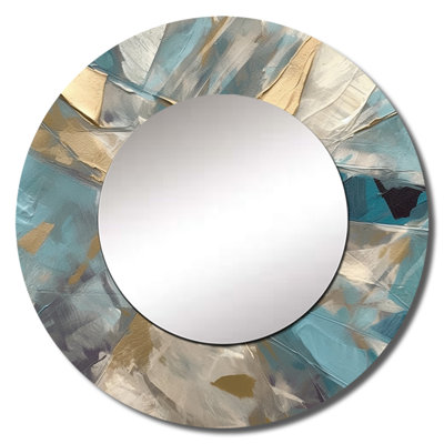 Printess Blue Gold Transcendent liquide Ink I - miroir décoratif en marbre
