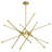 43 Inch Integrated LED Chandelier in Satin Gold Finish – Modern Geometric Pendant Light for Dining Room, Kitchen, or Entryway-1586319840-1588364005