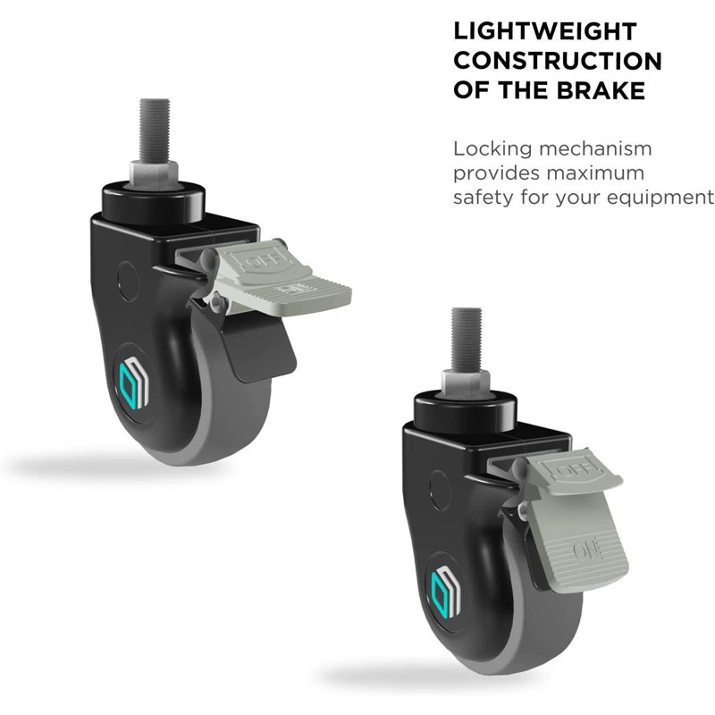 Black 3-Inch Heavy Duty Locking Caster Wheels Set of 4