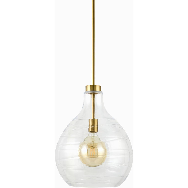 Miguell 1-Light Bowl Pendant with Canopy, Gold