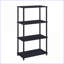 Bibliothèque avec 4 tablettes ouvertes, design classique | H 44,5 po x l 24,5 po x P 12,5 po | Noir | Bois + métal