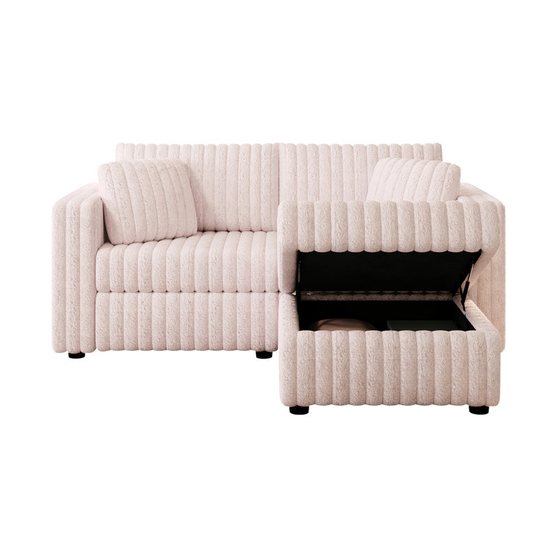Canapé modulaire 75,6 po pour 2 personnes avec levage hydraulique. Très confortable et élégant. S'agence au repose-pieds de 30,7 po. Idéal pour la chambre à coucher et le salon. Rose clair