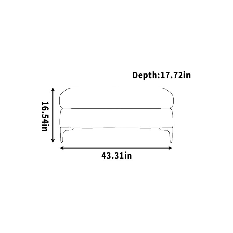Darbonne, H 16,54 po x l 43,31 po x P 17,72 po