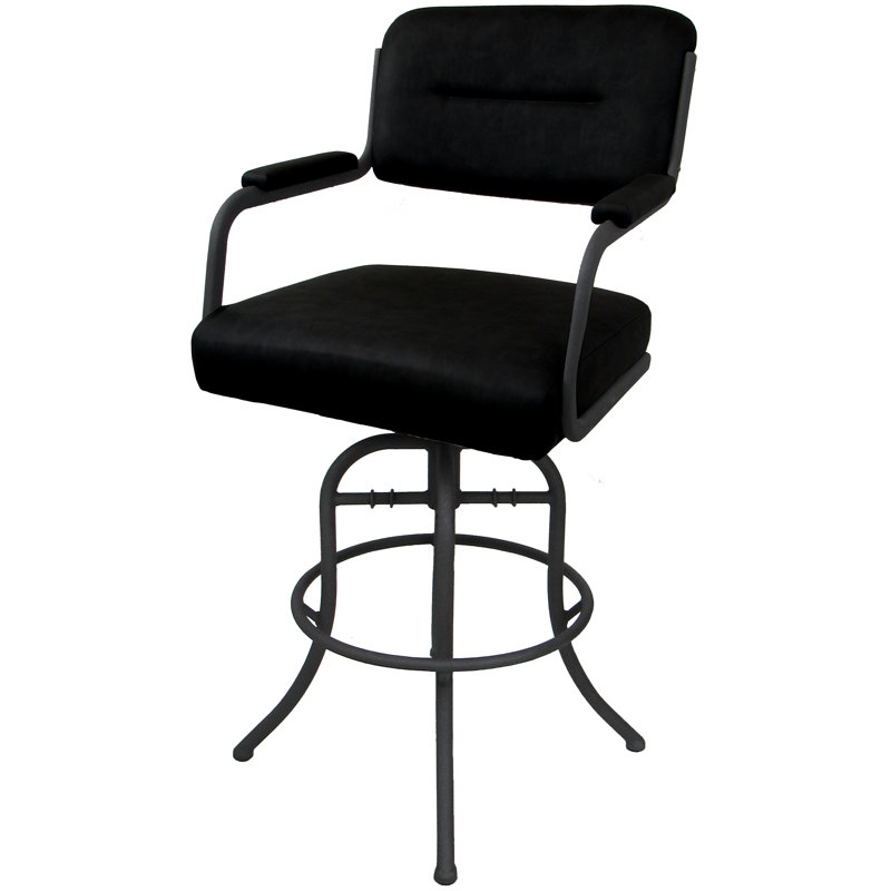 Tabouret de bar pivotant 30 po Jomiah, Noir, Gris