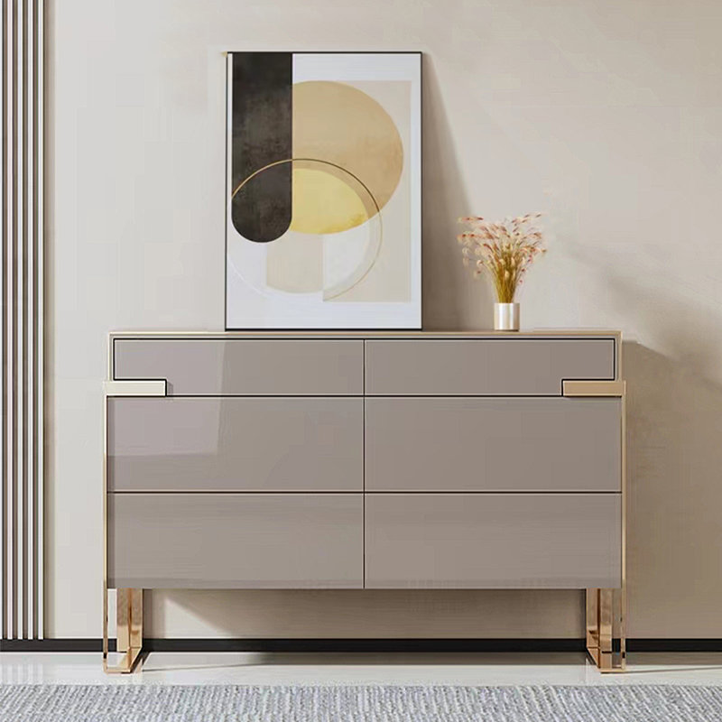Buffet de rangement moderne et minimaliste, H 35,43 po x l 55,12 po x P 15,75 po, Gris