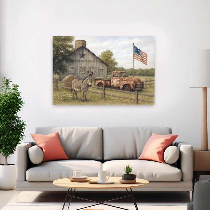 «Dilbert The Donkey», art mural rétro abstrait, 40" H x 60" W