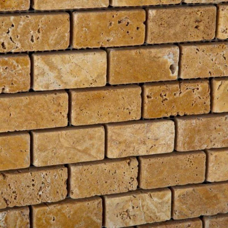 1" x 2" Travertine Brick Joint Mosaic Wall & Floor Tile