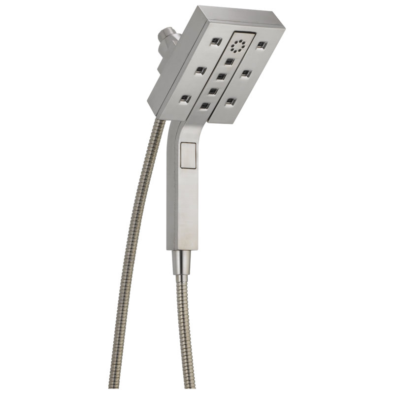 Universal Showering Components Multi Function Dual Shower Head with H2okinetic Technology, Brilliance Stainless
