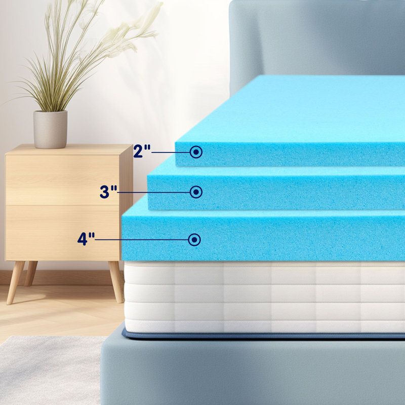 Surmatelas en mousse viscoélastique gélifiée mi-ferme, Grand, 3