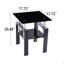 Tempered Black Glass Sofa Table, 2-Layers End Table With Storage, Living Room Side Table-1934111941